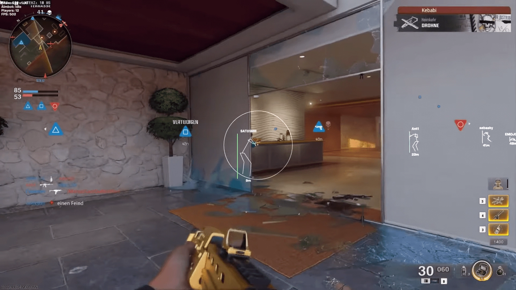 Warzone ESP overlay showing players and loot through walls